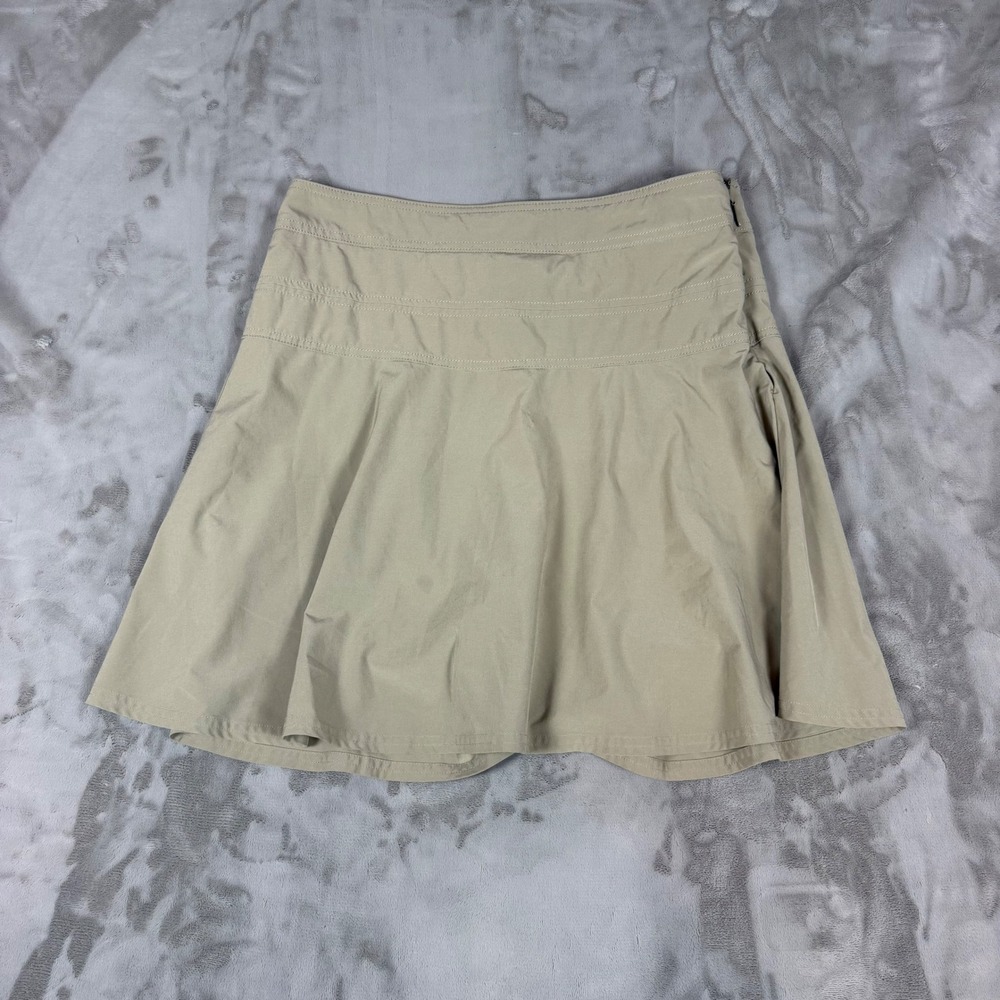 Athleta Trekkie Skort Khaki Tan Hiking Active Skirt Size 10 983365